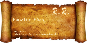 Röszler Róza névjegykártya